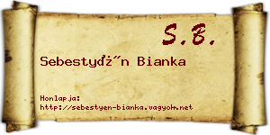 Sebestyén Bianka névjegykártya
